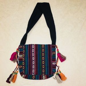 Embroidered/Patchwork Boho Canvas Shoulder Bag